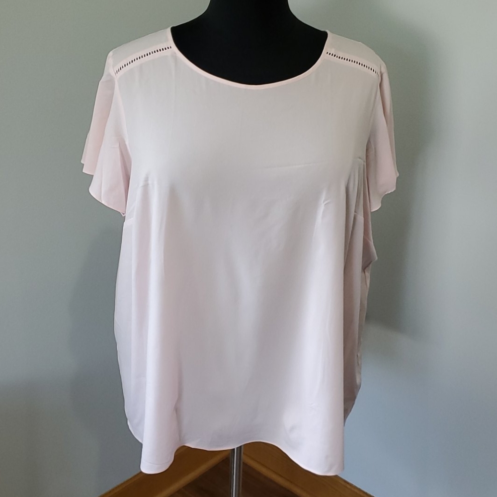 Pink flutter sleeve blouse - Lane Bryant 26
